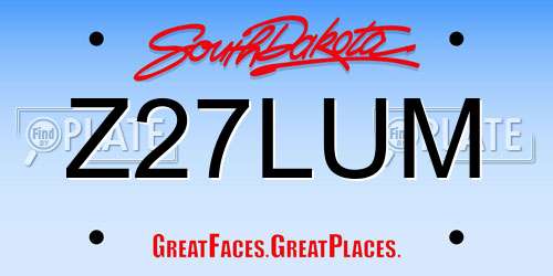 Z27LUM South Dakota License Plate