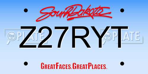 Z27RYT South Dakota License Plate