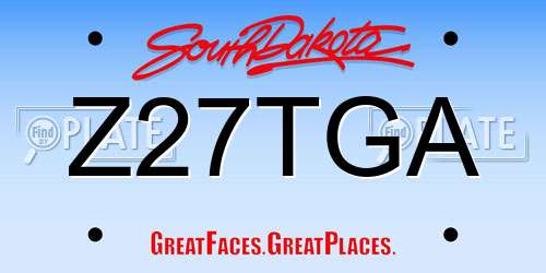 Z27TGA South Dakota License Plate
