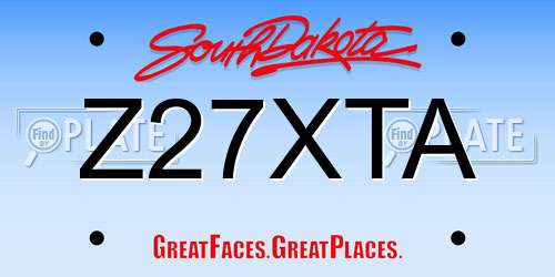 Z27XTA South Dakota License Plate