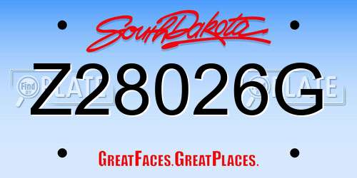 Z28026G South Dakota License Plate