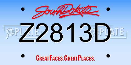 Z2813D South Dakota License Plate