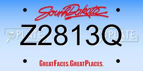 Z2813Q South Dakota License Plate