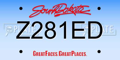 Z281ED South Dakota License Plate