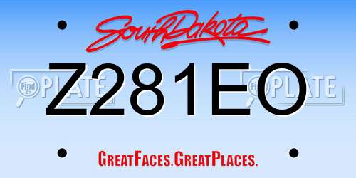 Z281EO South Dakota License Plate