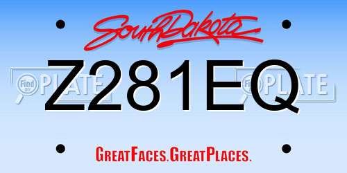 Z281EQ South Dakota License Plate