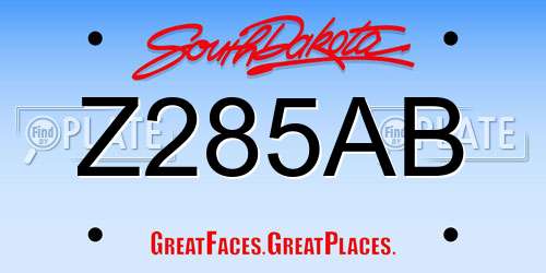 Z285AB South Dakota License Plate
