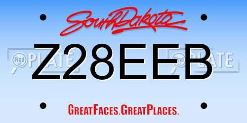 Z28EEB South Dakota License Plate