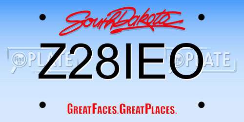 Z28IEO South Dakota License Plate