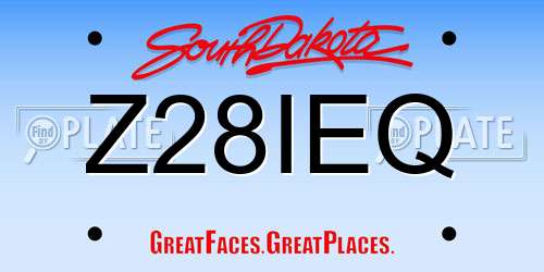 Z28IEQ South Dakota License Plate