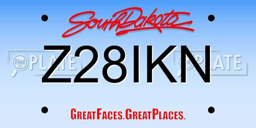 Z28IKN South Dakota License Plate