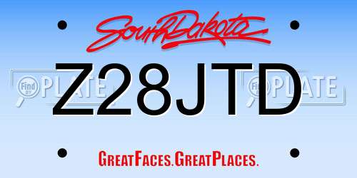 Z28JTD South Dakota License Plate