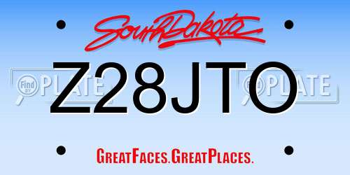 Z28JTO South Dakota License Plate