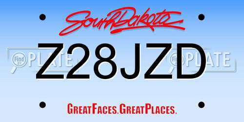 Z28JZD South Dakota License Plate