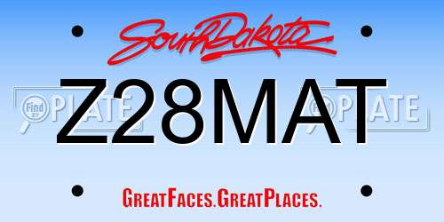 Z28MAT South Dakota License Plate