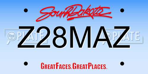 Z28MAZ South Dakota License Plate