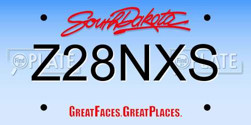 Z28NXS South Dakota License Plate