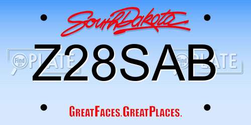 Z28SAB South Dakota License Plate