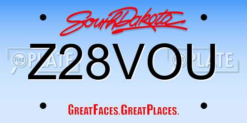 Z28VOU South Dakota License Plate