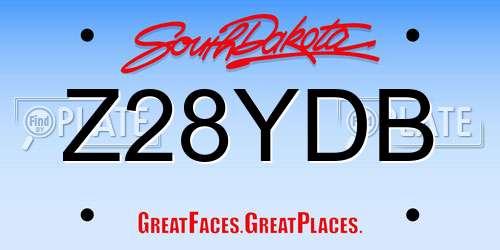 Z28YDB South Dakota License Plate