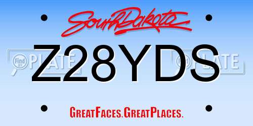 Z28YDS South Dakota License Plate