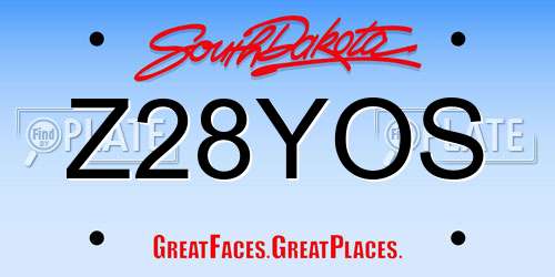 Z28YOS South Dakota License Plate