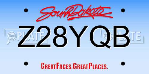 Z28YQB South Dakota License Plate