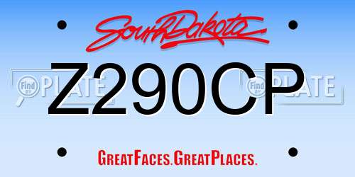 Z290CP South Dakota License Plate