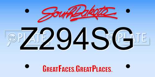Z294SG South Dakota License Plate