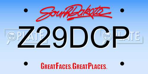 Z29DCP South Dakota License Plate