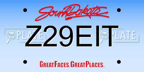 Z29EIT South Dakota License Plate