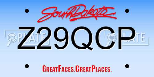 Z29QCP South Dakota License Plate