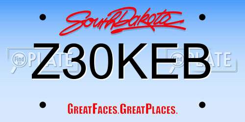 Z30KEB South Dakota License Plate