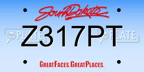 Z317PT South Dakota License Plate