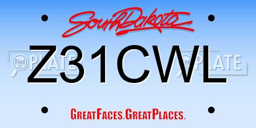 Z31CWL South Dakota License Plate