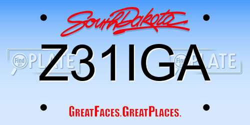 Z31IGA South Dakota License Plate