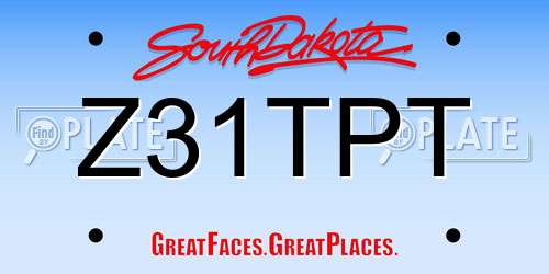 Z31TPT South Dakota License Plate