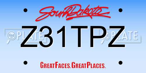 Z31TPZ South Dakota License Plate
