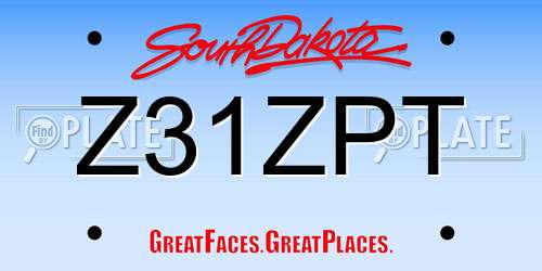 Z31ZPT South Dakota License Plate
