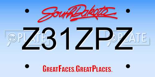 Z31ZPZ South Dakota License Plate