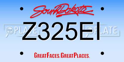 Z325EI South Dakota License Plate
