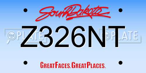 Z326NT South Dakota License Plate