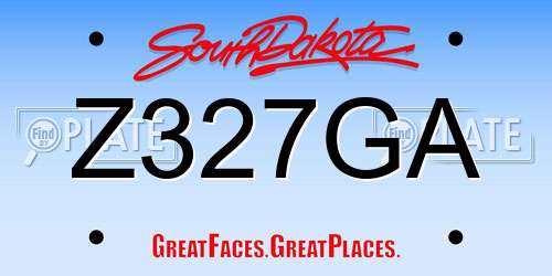 Z327GA South Dakota License Plate