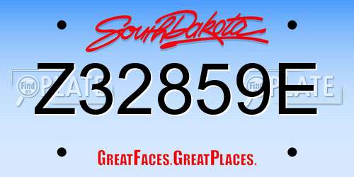 Z32859E South Dakota License Plate
