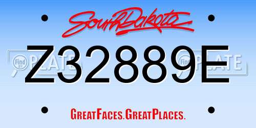 Z32889E South Dakota License Plate