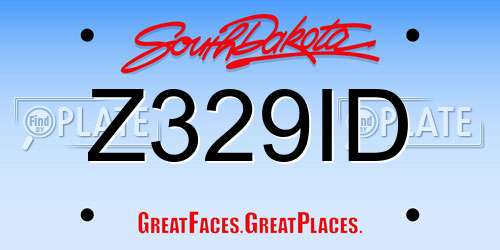 Z329ID South Dakota License Plate