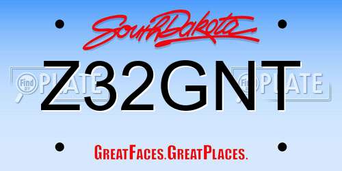 Z32GNT South Dakota License Plate