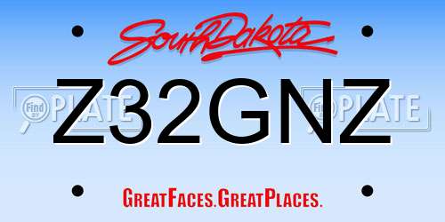 Z32GNZ South Dakota License Plate