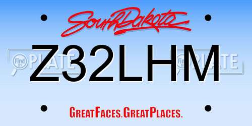 Z32LHM South Dakota License Plate