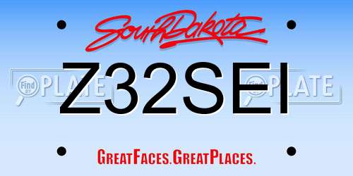 Z32SEI South Dakota License Plate